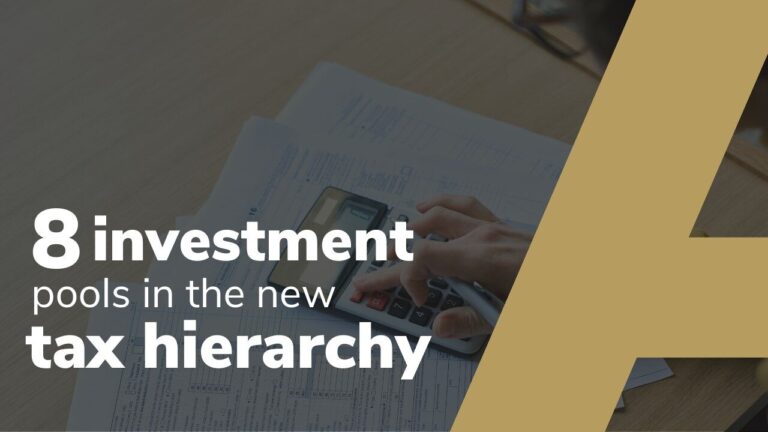Eight investment pools in the new tax hierarchy